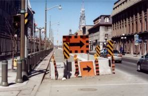 Barriers outside the US Embassy on Sussex Drive