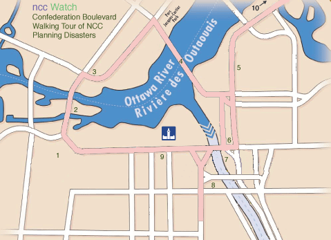 Map of lost heritage along Confederation Boulevard