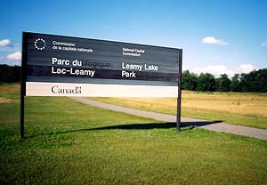 Leamy Lake Park sign